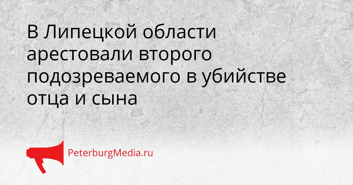 В Липецкой области арестовали второго подозреваемого в убийстве отца и сына