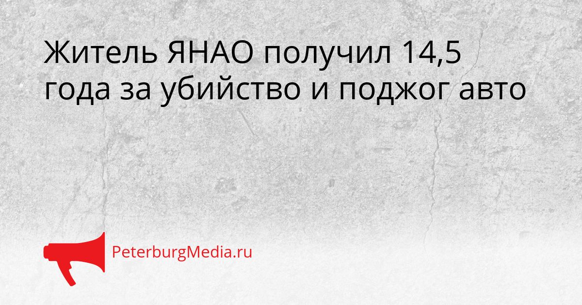 Житель ЯНАО получил 14,5 года за убийство и поджог авто Сгенерировано