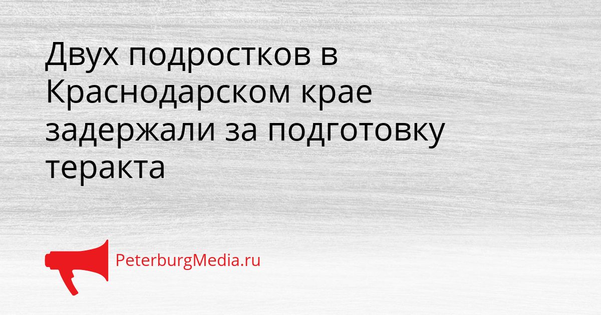 Двух подростков в Краснодарском крае задержали за подготовку теракта