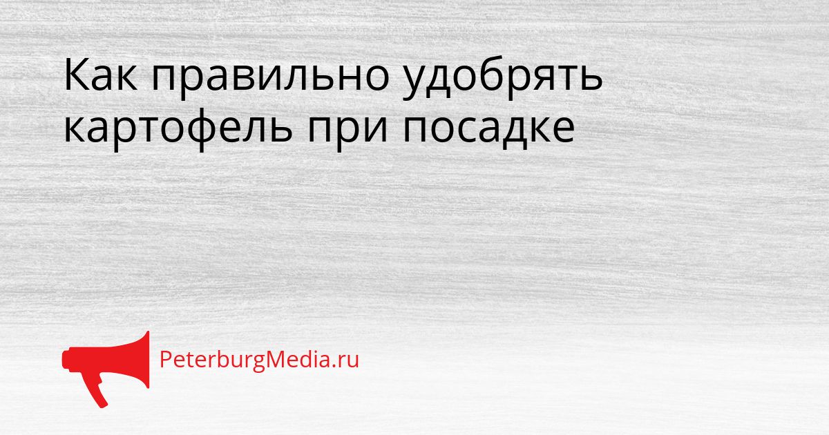 Как правильно удобрять картофель при посадке