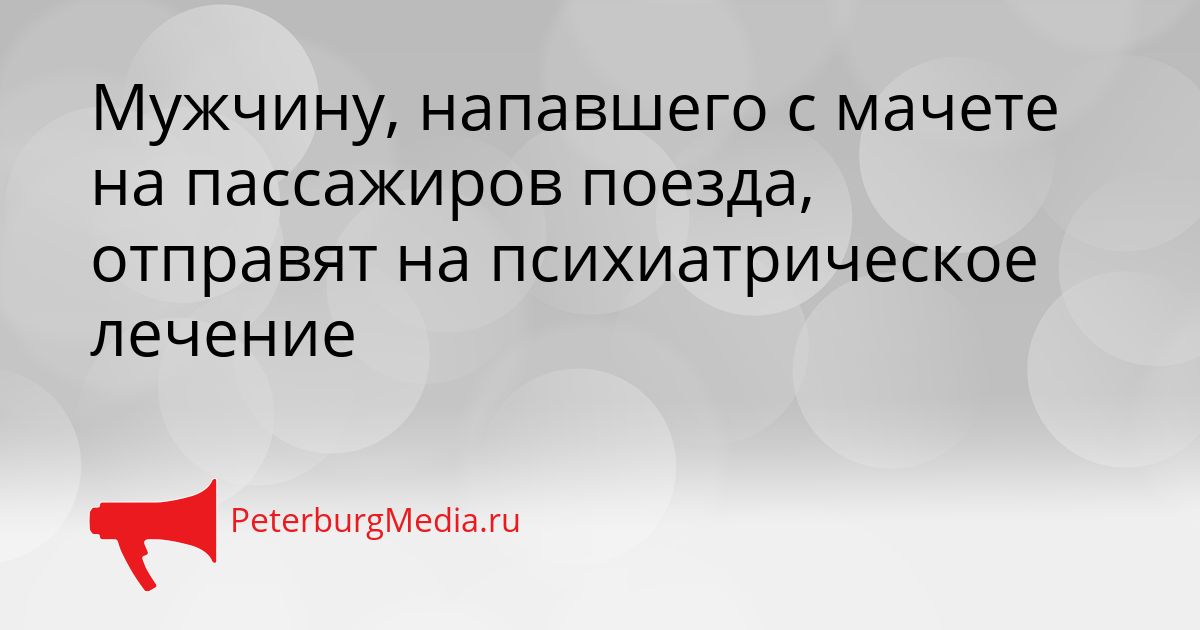 Мужчину, напавшего с мачете на пассажиров поезда, отправят на психиатрическое лечение