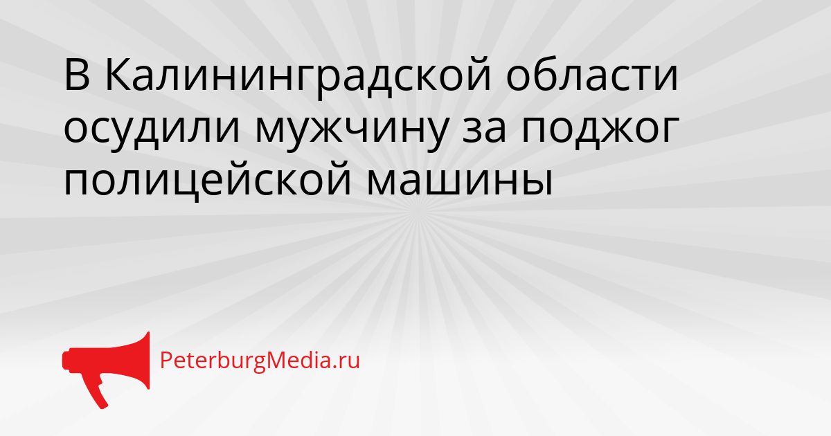 В Калининградской области осудили мужчину за поджог полицейской машины