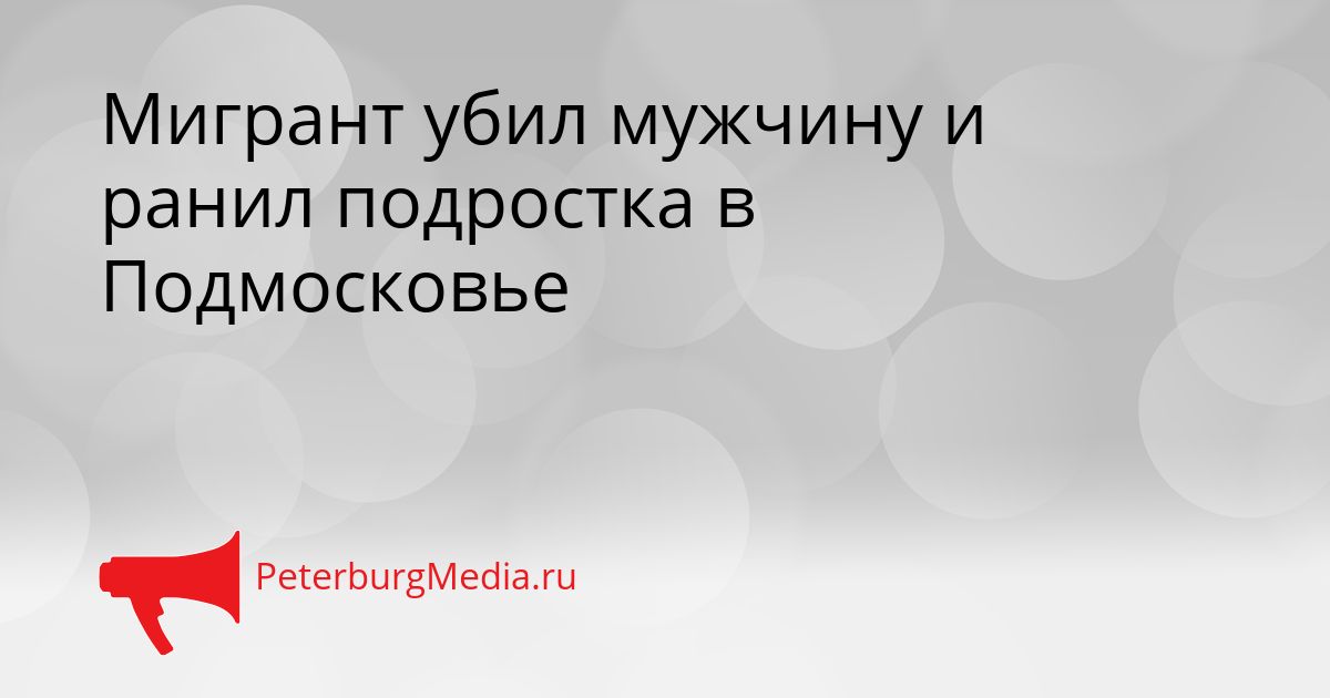 Мигрант убил мужчину и ранил подростка в Подмосковье