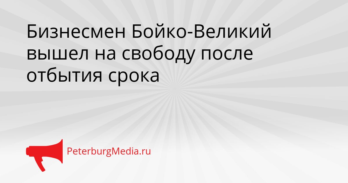 Бизнесмен Бойко-Великий вышел на свободу после отбытия срока