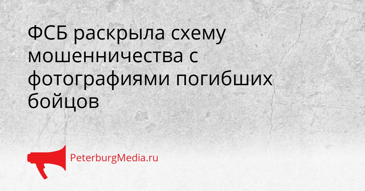 ФСБ раскрыла схему мошенничества с фотографиями погибших бойцов