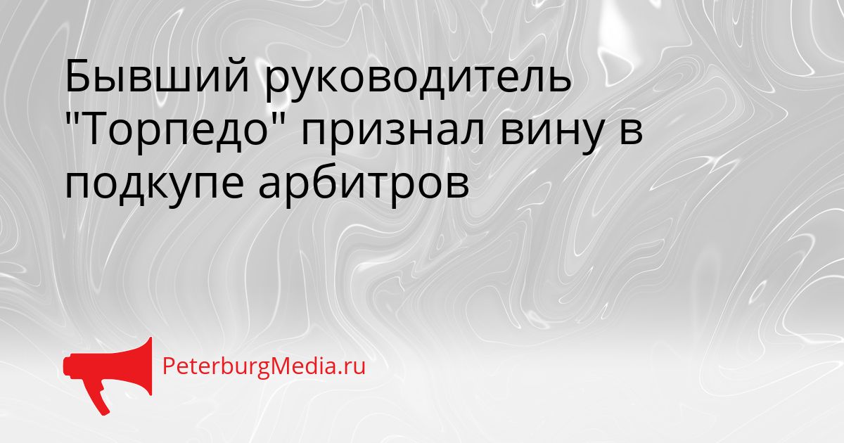 Бывший руководитель "Торпедо" признал вину в подкупе арбитров