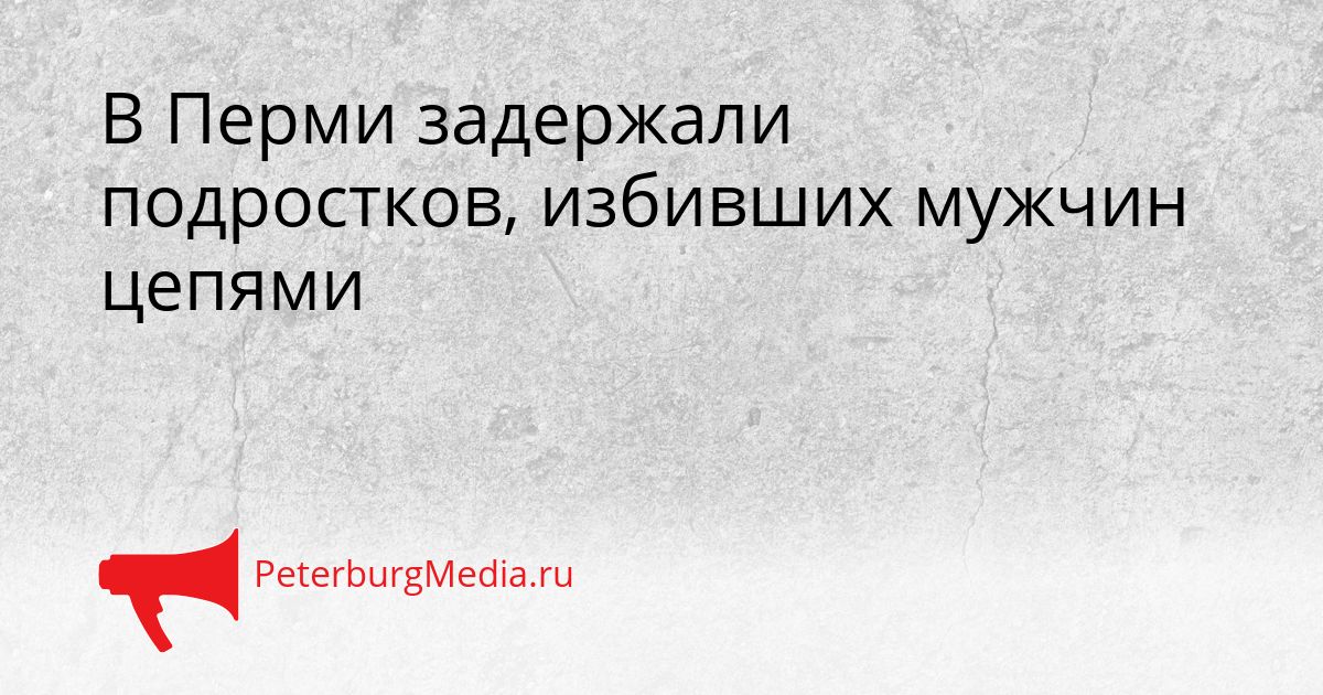 В Перми задержали подростков, избивших мужчин цепями