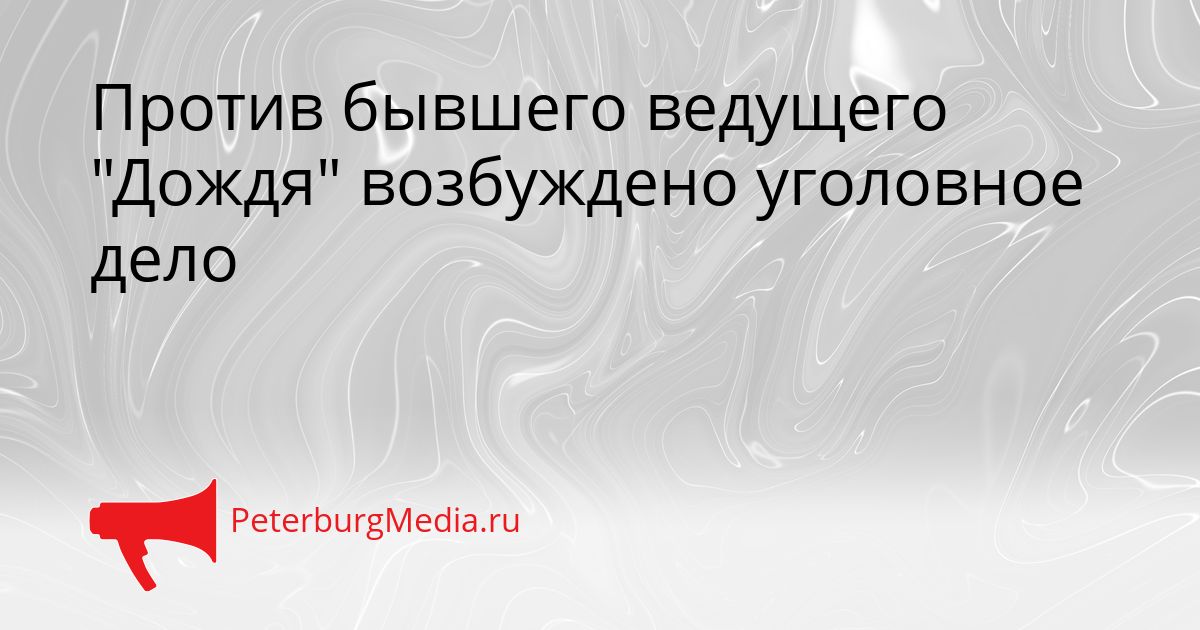 Против бывшего ведущего "Дождя" возбуждено уголовное дело