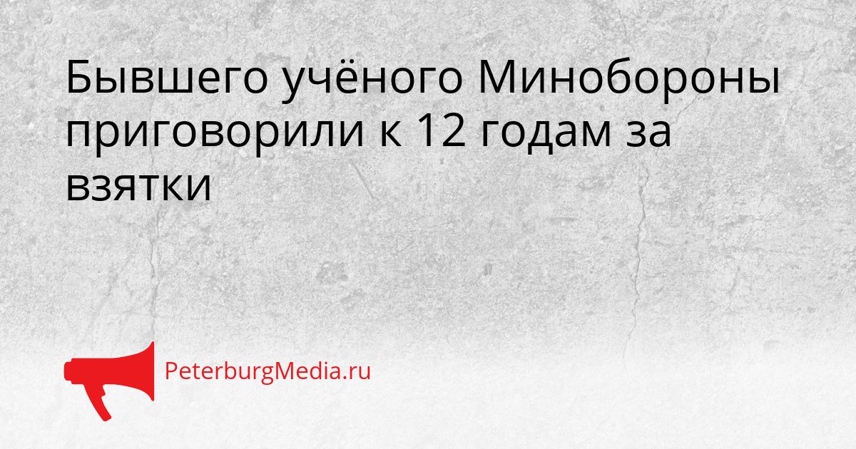 Бывшего учёного Минобороны приговорили к 12 годам за взятки