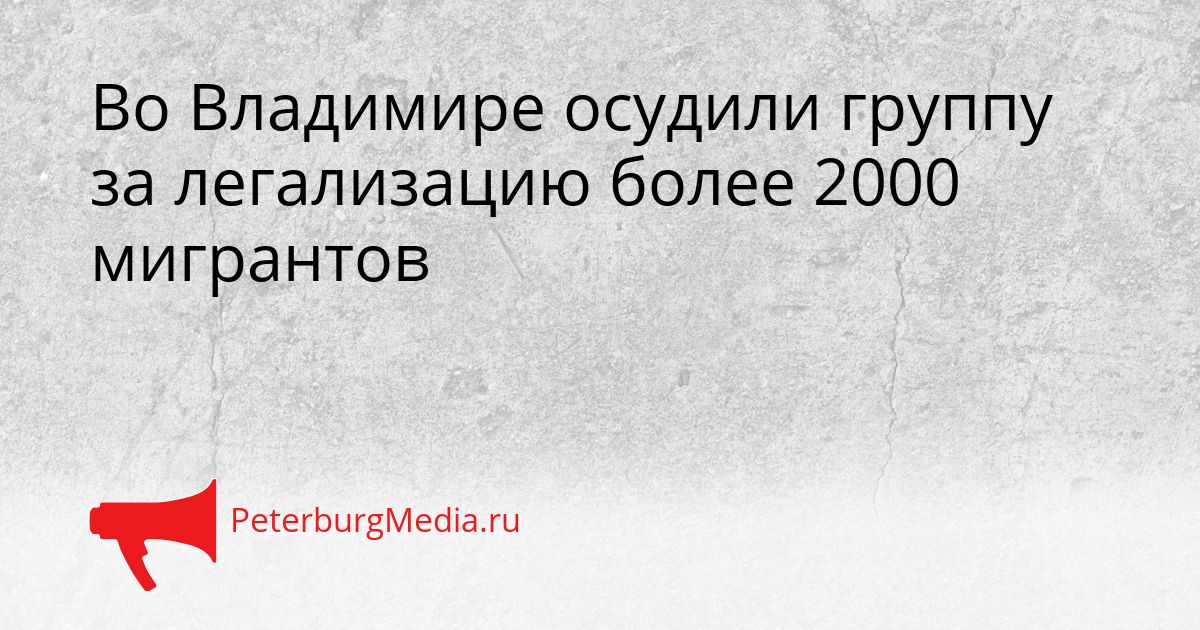 Во Владимире осудили группу за легализацию более 2000 мигрантов
