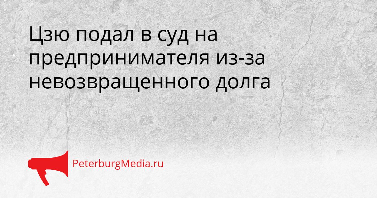 Цзю подал в суд на предпринимателя из-за невозвращенного долга
