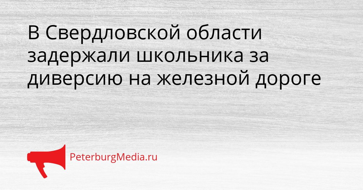 В Свердловской области задержали школьника за диверсию на железной дороге