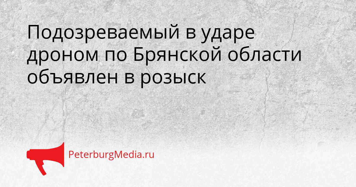 Подозреваемый в ударе дроном по Брянской области объявлен в розыск