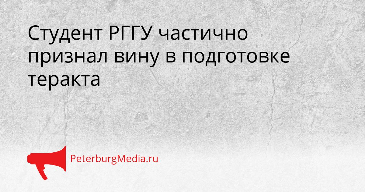Студент РГГУ частично признал вину в подготовке теракта
