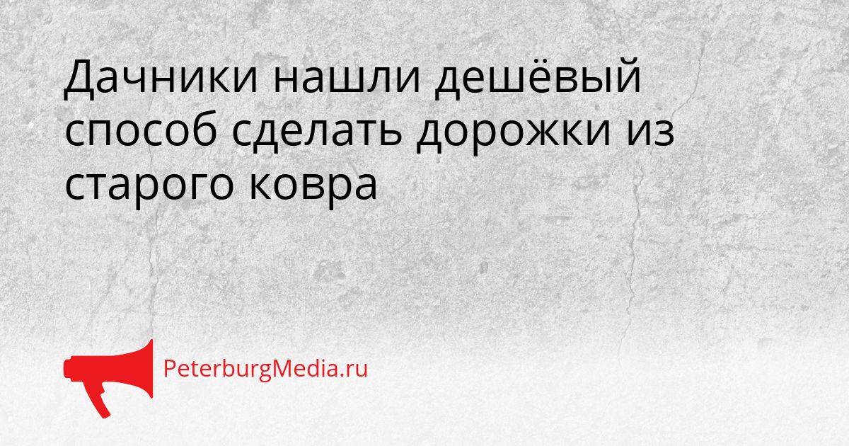 Дачники нашли дешёвый способ сделать дорожки из старого ковра