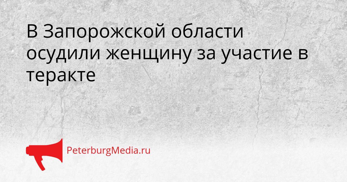В Запорожской области осудили женщину за участие в теракте