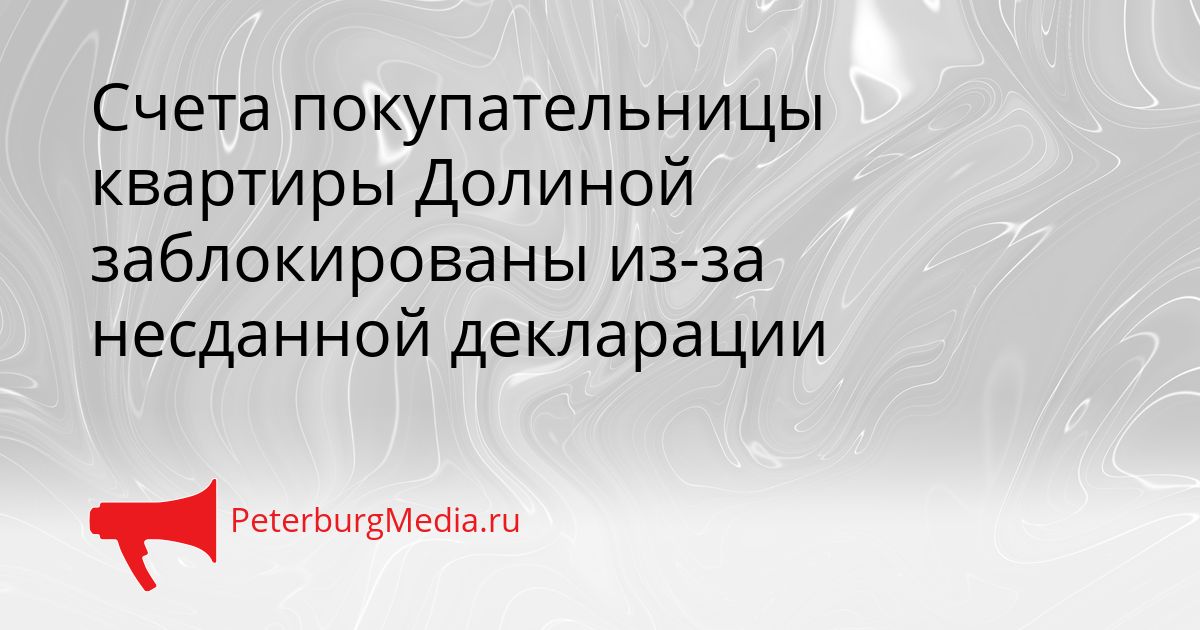 Счета покупательницы квартиры Долиной заблокированы из-за несданной декларации