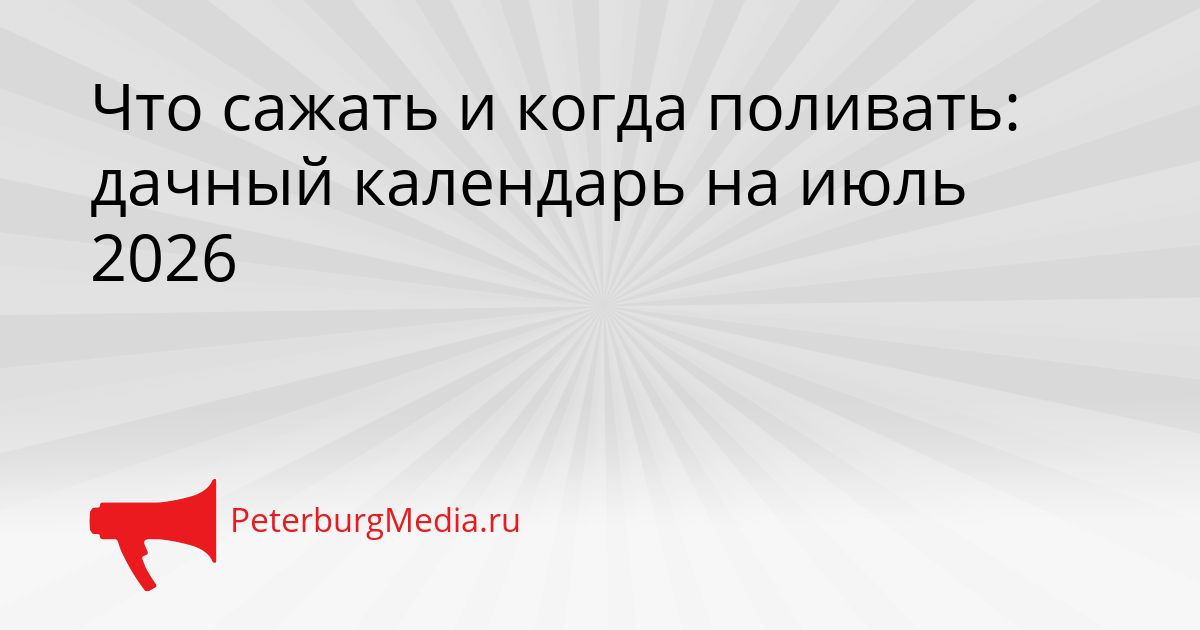 Что сажать и когда поливать: дачный календарь на июль 2026