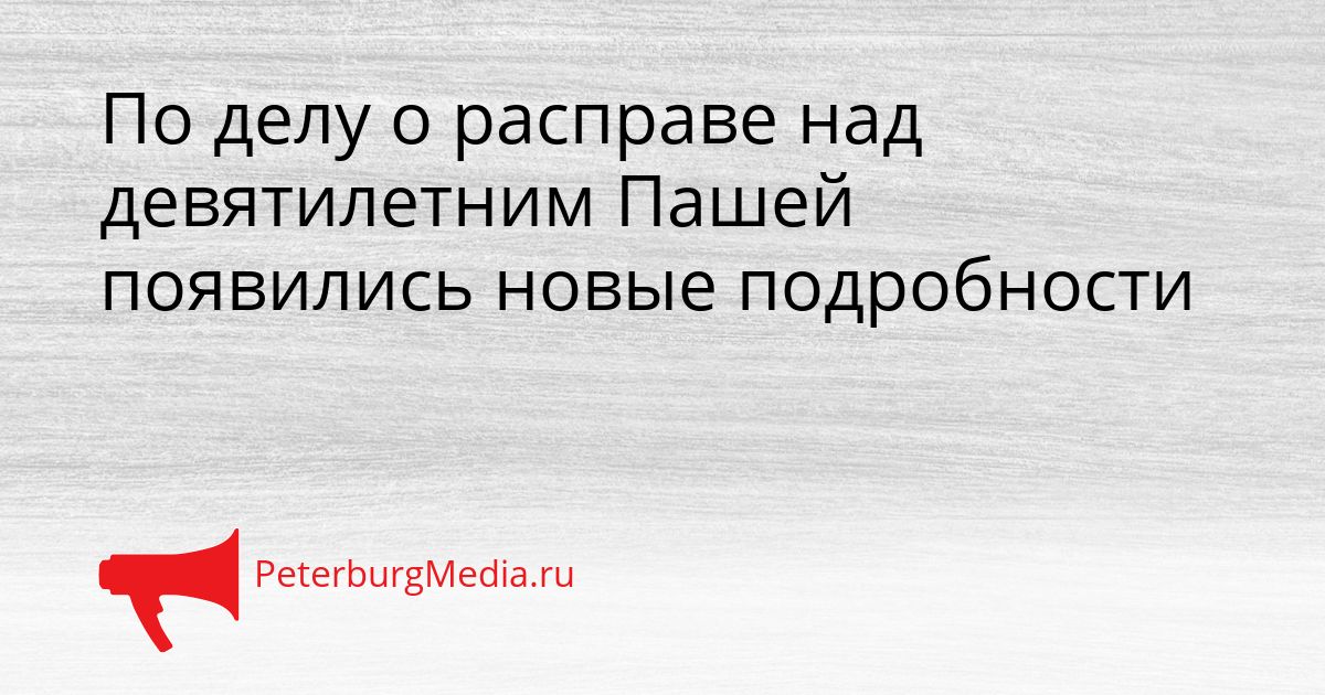 По делу о расправе над девятилетним Пашей появились новые подробности