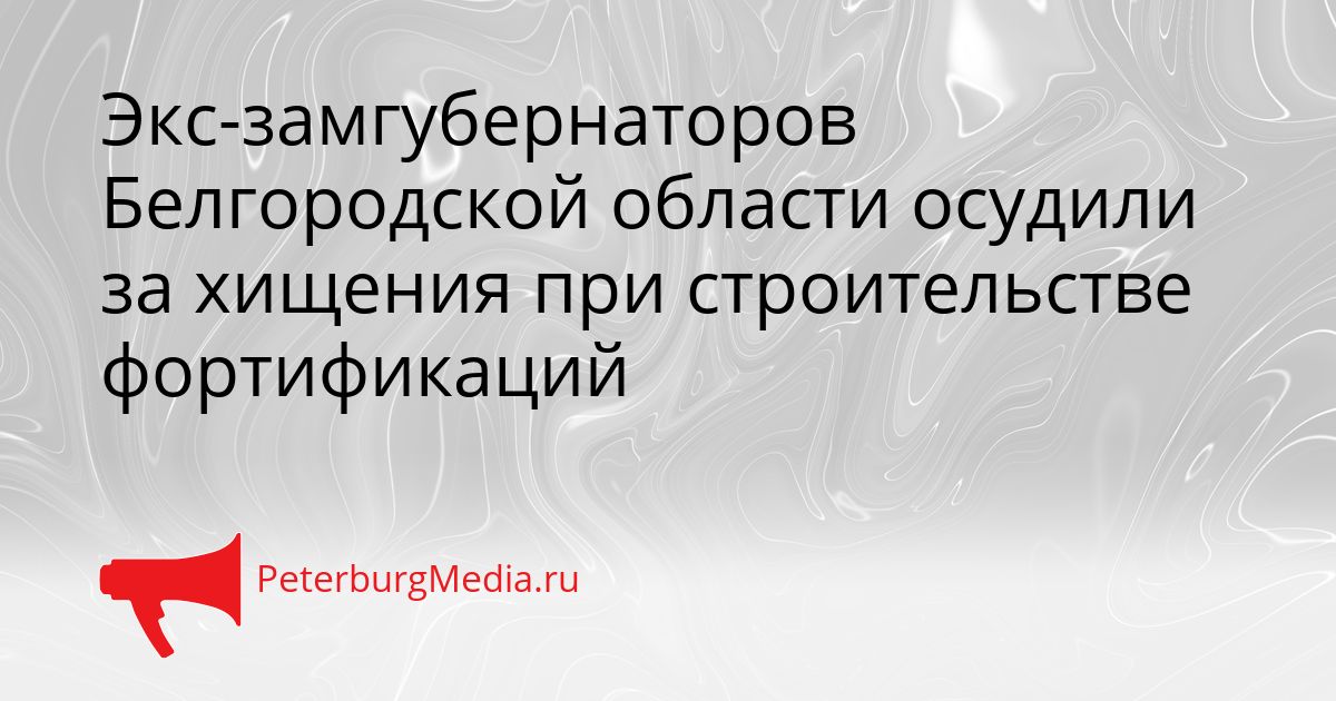 Экс-замгубернаторов Белгородской области осудили за хищения при строительстве фортификаций
