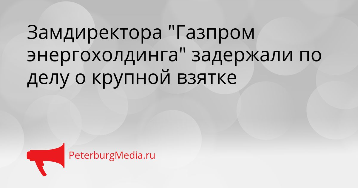 Замдиректора "Газпром энергохолдинга" задержали по делу о крупной взятке