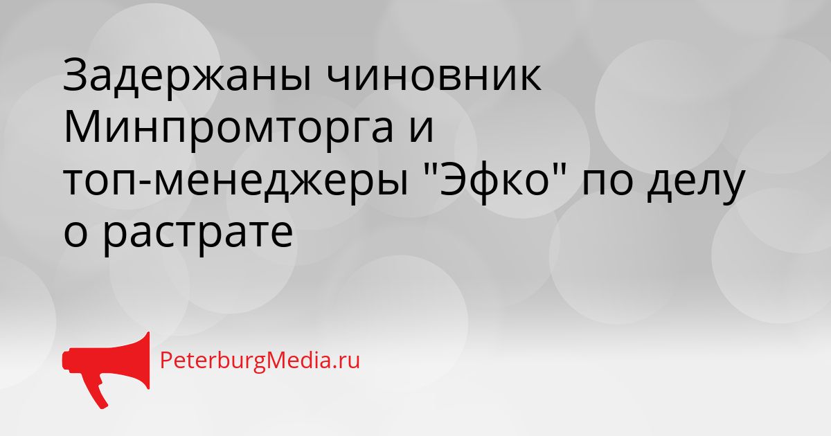 Задержаны чиновник Минпромторга и топ-менеджеры "Эфко" по делу о растрате