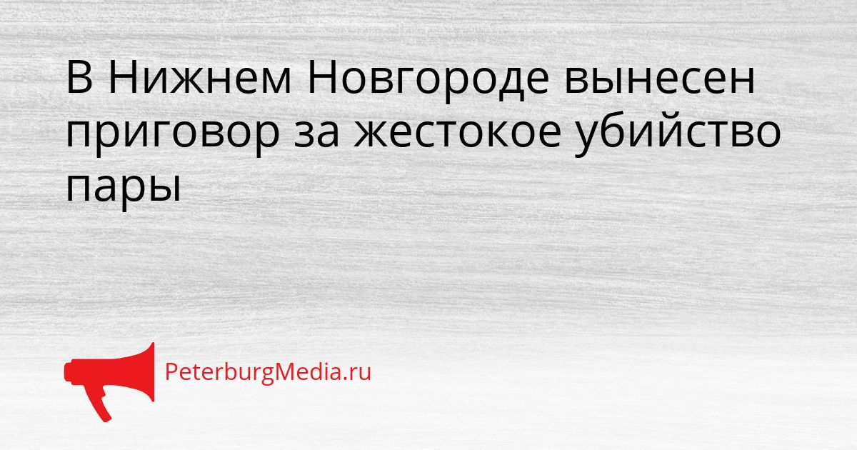 В Нижнем Новгороде вынесен приговор за жестокое убийство пары