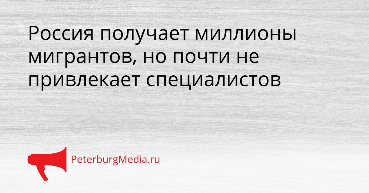 Россия получает миллионы мигрантов, но почти не привлекает специалистов