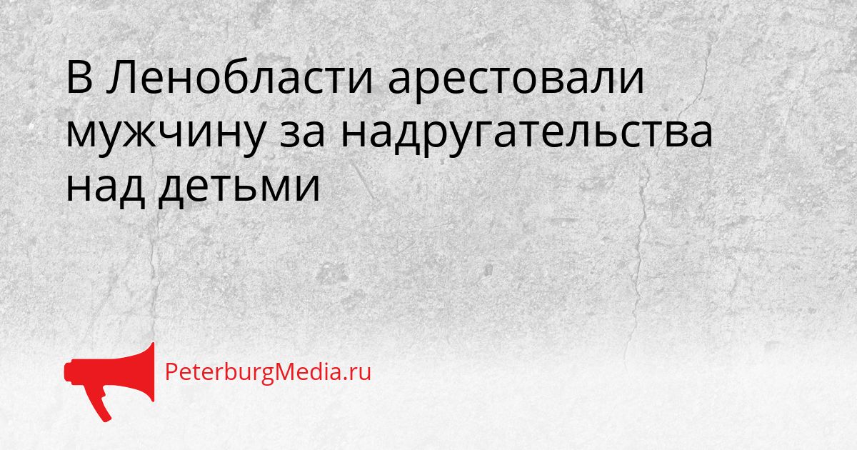 В Ленобласти арестовали мужчину за надругательства над детьми