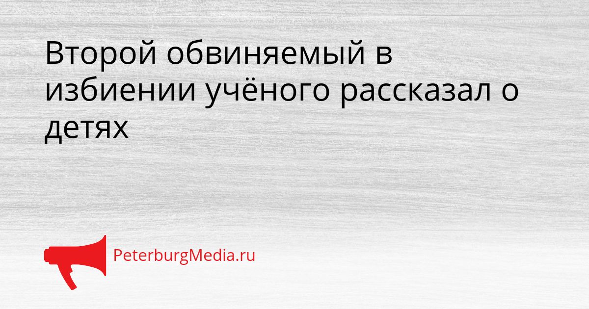Второй обвиняемый в избиении учёного рассказал о детях