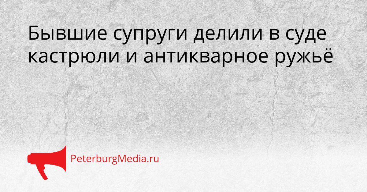 Бывшие супруги делили в суде кастрюли и антикварное ружьё Сгенерировано