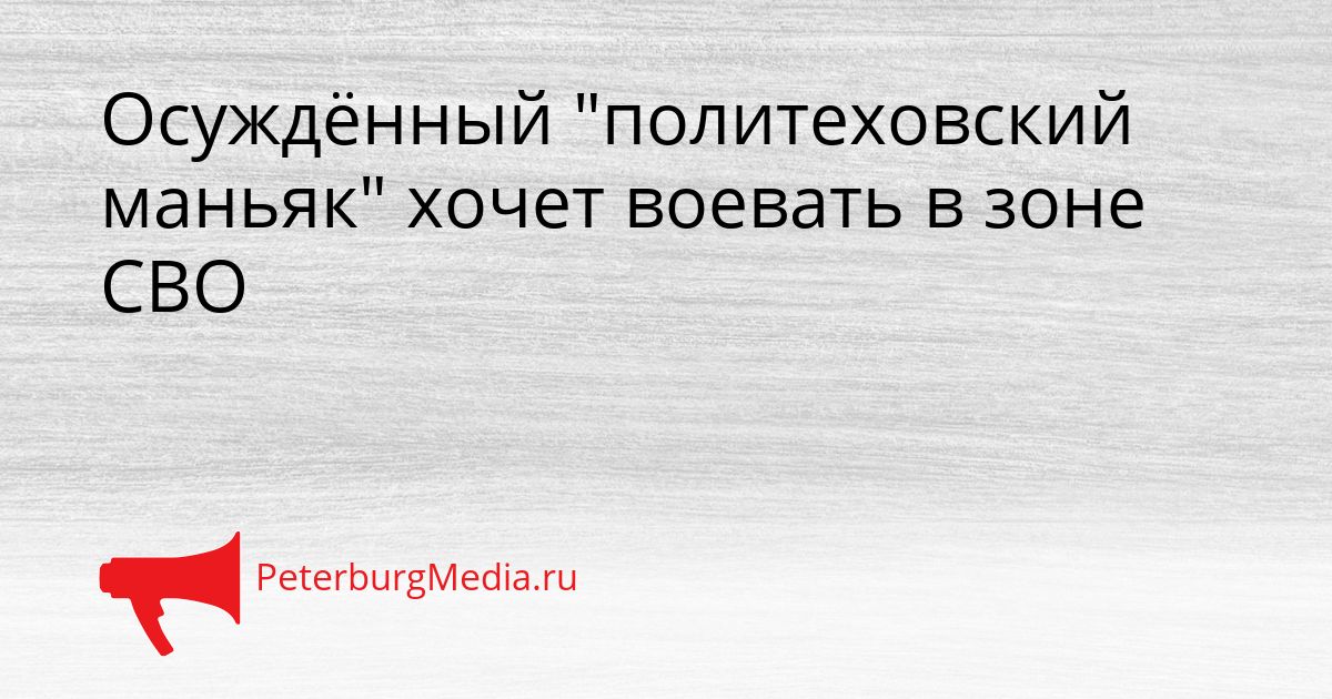 Осуждённый &quotполитеховский маньяк&quot хочет воевать в зоне СВО Сгенерировано