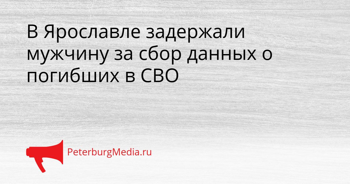 В Ярославле задержали мужчину за сбор данных о погибших в СВО