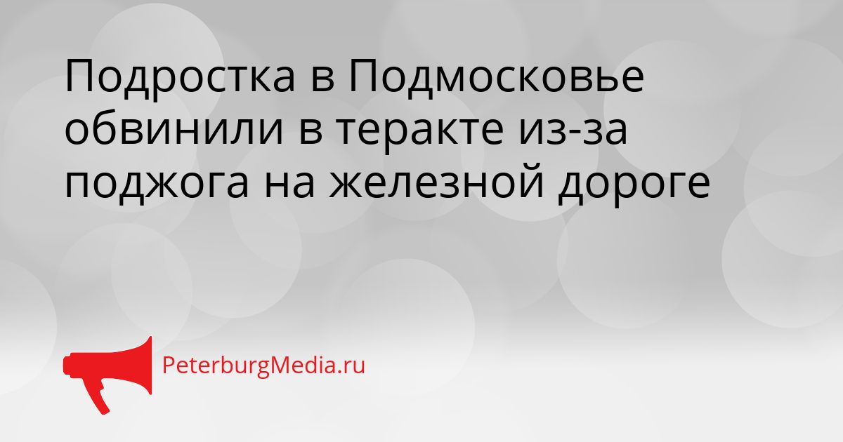 Подростка в Подмосковье обвинили в теракте из-за поджога на железной дороге