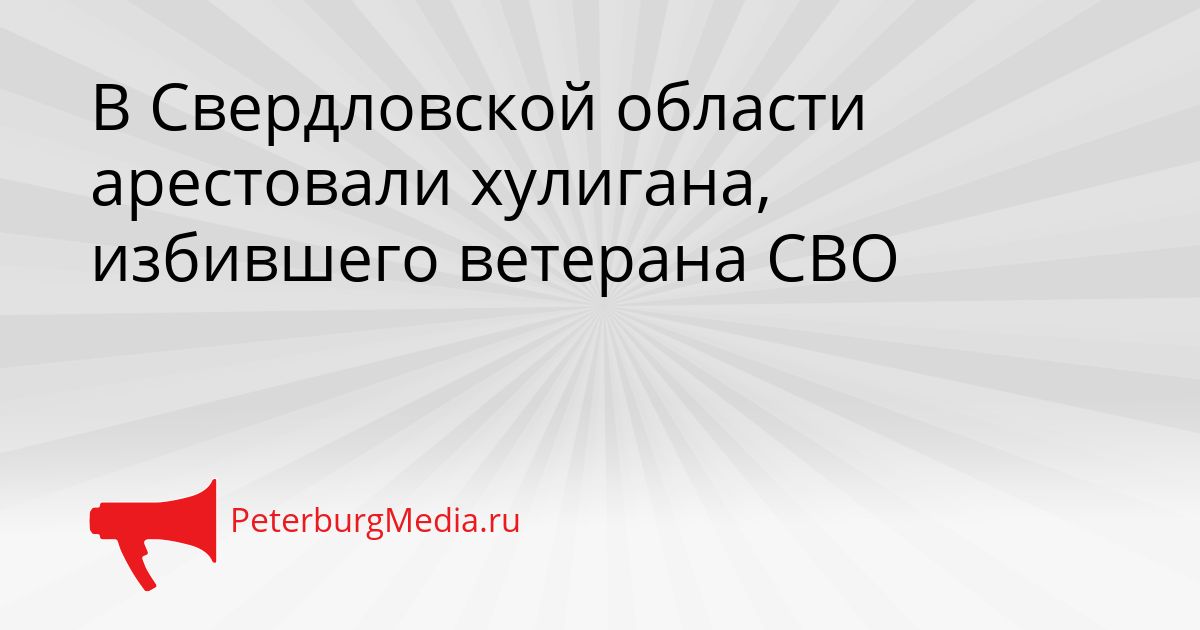 В Свердловской области арестовали хулигана, избившего ветерана СВО