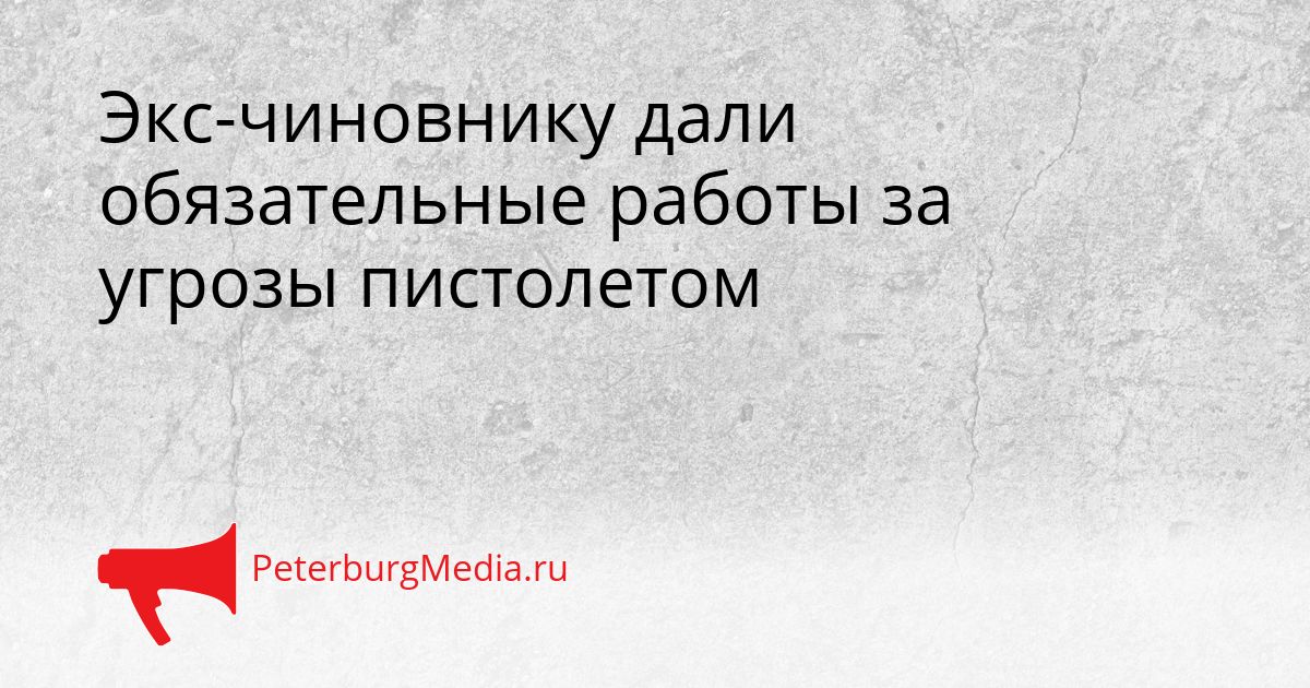 Экс-чиновнику дали обязательные работы за угрозы пистолетом