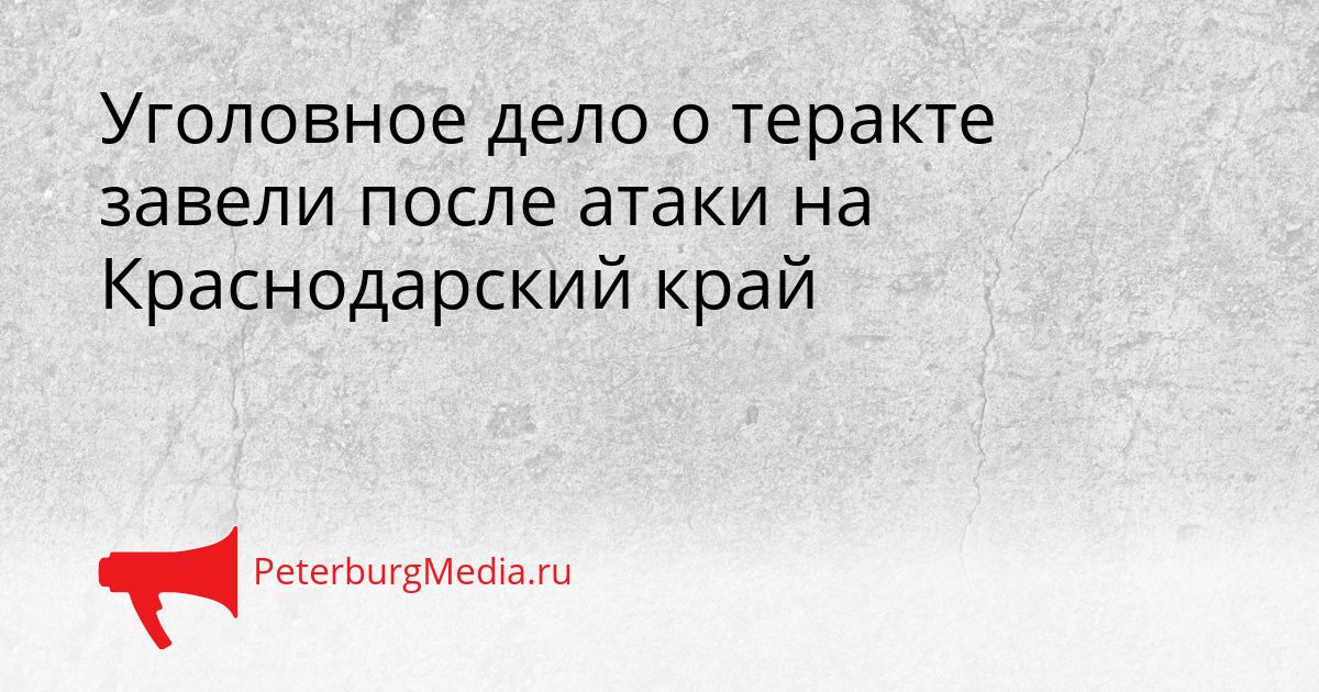 Уголовное дело о теракте завели после атаки на Краснодарский край