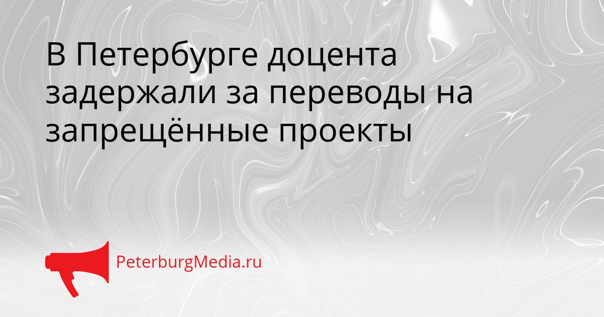 В Петербурге доцента задержали за переводы на запрещённые проекты