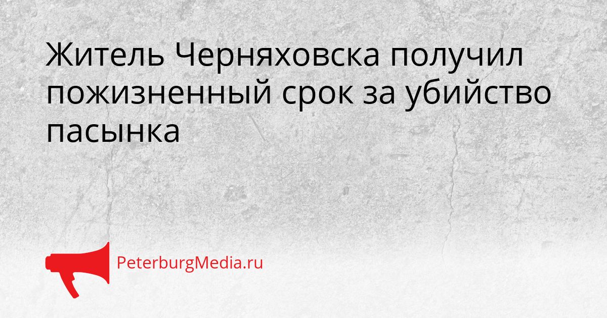 Житель Черняховска получил пожизненный срок за убийство пасынка