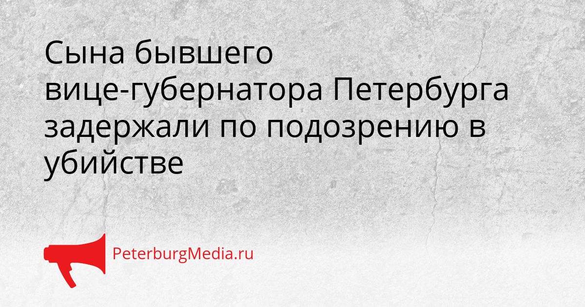 Сына бывшего вице-губернатора Петербурга задержали по подозрению в убийстве