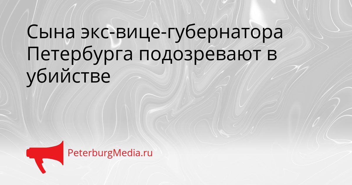 Сына экс-вице-губернатора Петербурга подозревают в убийстве