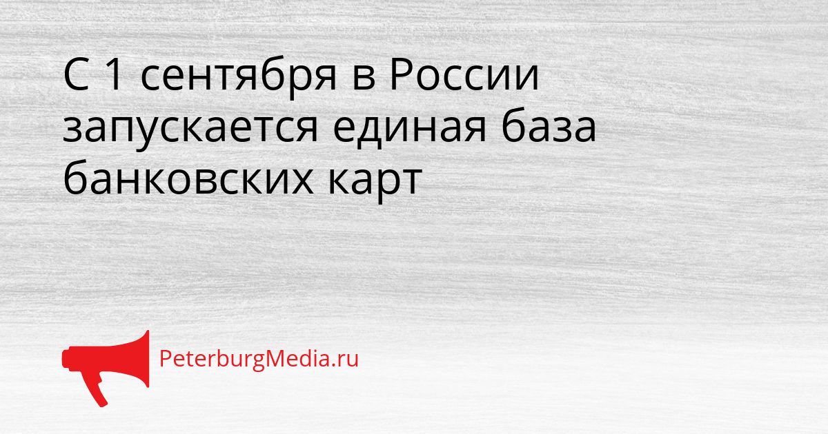 С 1 сентября в России запускается единая база банковских карт