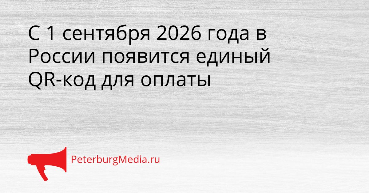 С 1 сентября 2026 года в России появится единый QR-код для оплаты