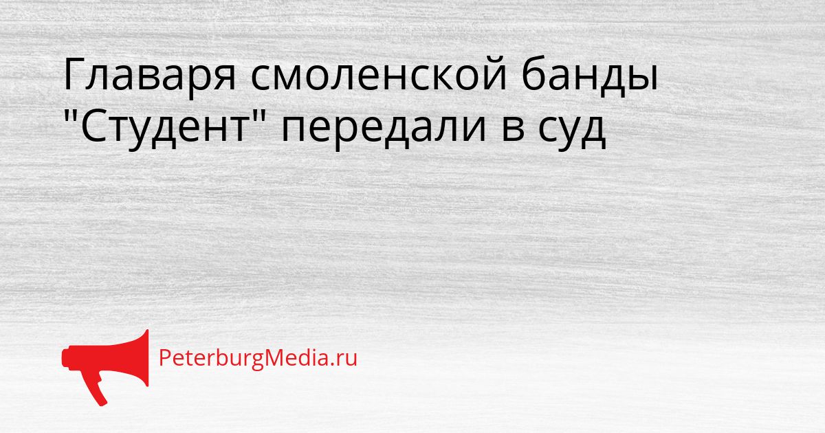 Главаря смоленской банды "Студент" передали в суд