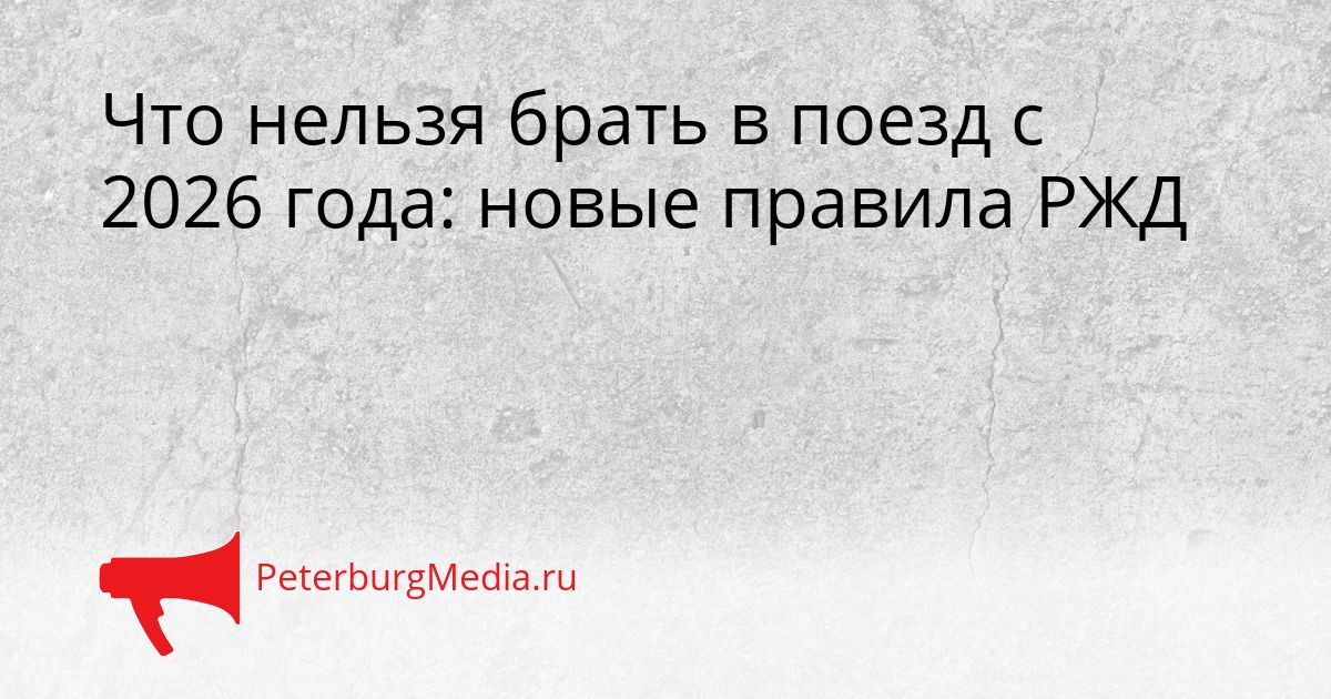 Что нельзя брать в поезд с 2026 года: новые правила РЖД