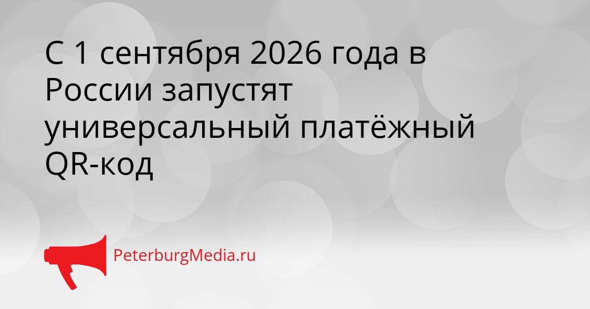 С 1 сентября 2026 года в России запустят универсальный платёжный QR-код