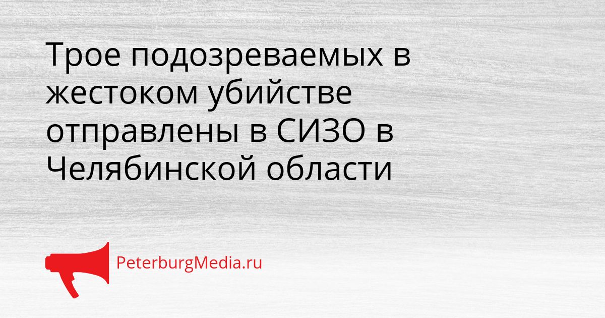 Трое подозреваемых в жестоком убийстве отправлены в СИЗО в Челябинской области Сгенерировано