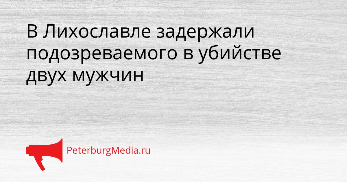 В Лихославле задержали подозреваемого в убийстве двух мужчин