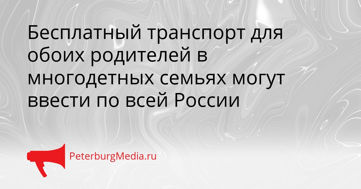 Бесплатный транспорт для обоих родителей в многодетных семьях могут ввести по всей России