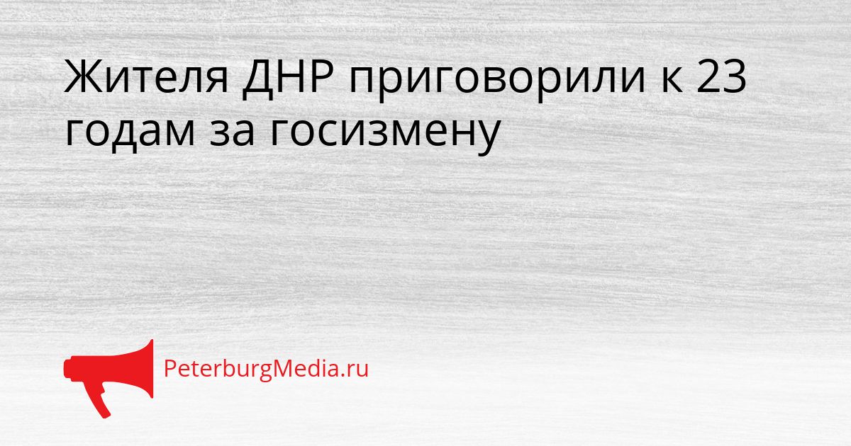 Жителя ДНР приговорили к 23 годам за госизмену